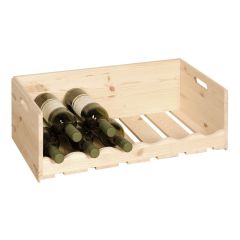 Wine/groceries crate VIVERI, natural pinewood