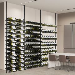 Metal wine rack BLACK PURE SELECT for ceiling mounting, height adjustable