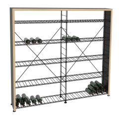 Wine rack LA CAVE, H 170 x W 183 cm, 10 shelves, wooden frame