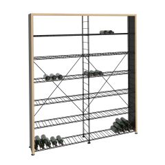 Wine rack LA CAVE, H 220 x W 183 cm, 12 shelves, wooden frame