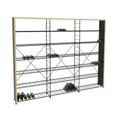 Wine rack LA CAVE, H 220 x W 273 cm, 12 shelves, wooden frame