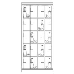 Wine rack system Piedmont, model 5, fir wood, white with light brown veneered alder edge