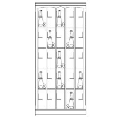 Piedmont wine rack system, model 7, dark brown oak veneer