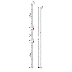 Intermediate piece 42 cm (2 pieces) for total height 2.42 m