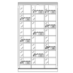 Wine rack system Barolo, fir wood, model 8, light brown