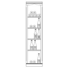 Wine rack system Piedmont, fir wood, model 1, walnut/ medium brown