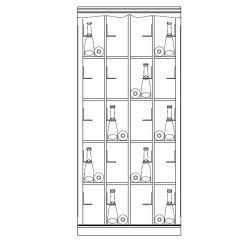 Wine rack system Piedmont, fir wood, model 6, walnut/ medium brown