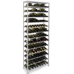 Metal Wine Rack BLACK PURE, Model 1, silver