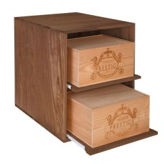Wine rack 60 cm, 2 drawers for wine boxes, T 60 cm, stained brown