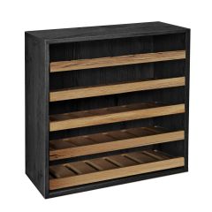 Shelving module with bottle pull-out, ash graphite/country oak