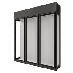 Vitrus glass cabinet, W 158 cm, 3 doors