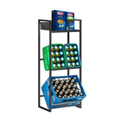 Metal drinks crate rack, W 50 cm