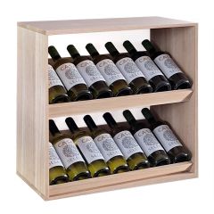 Wine rack 60 cm with 2 displays, natural oak