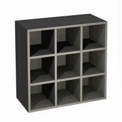 Shelving module with 9 compartments, ash graphite