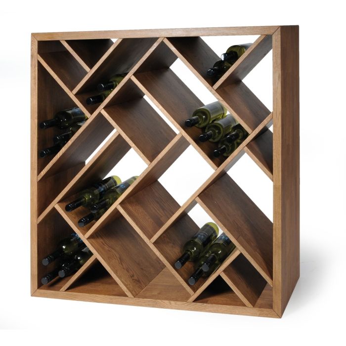 ZEUS wine rack, oak wood stained brown