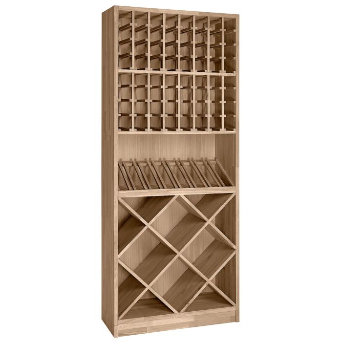 Wine rack PRESTIGE 3, brown stained oak