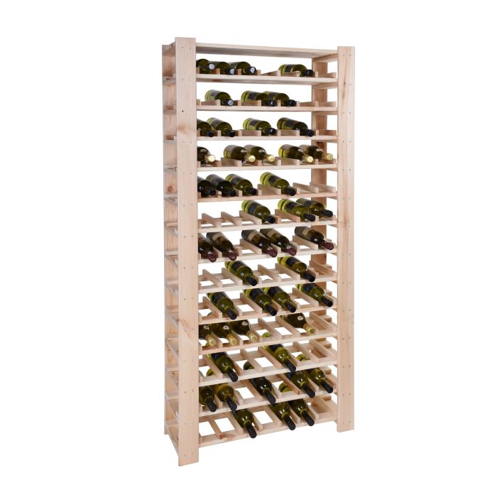 Wine rack FACILE, natural, high, for 91 bottles