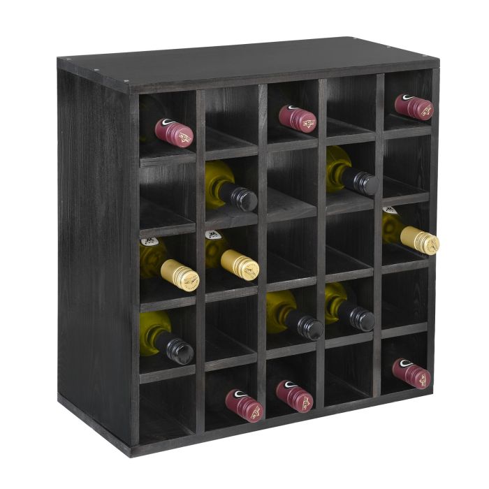 Wine rack 52 cm, module grid, black stained