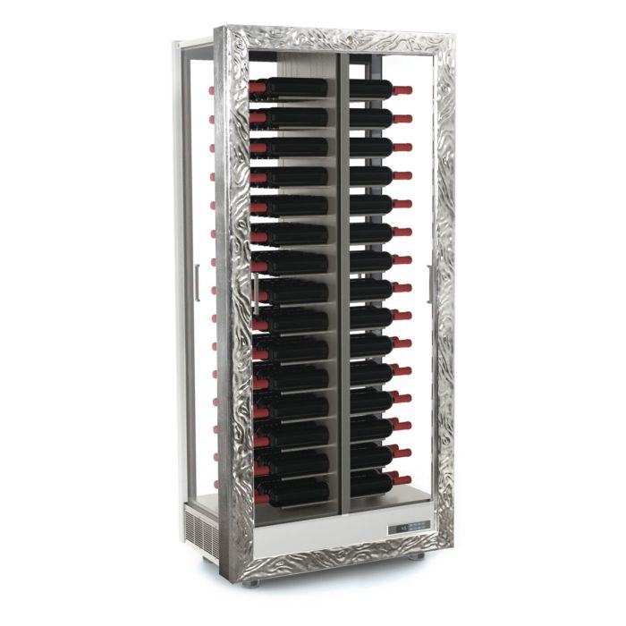 Wine cooling cabinet TECA VINO horizontal storage, silver