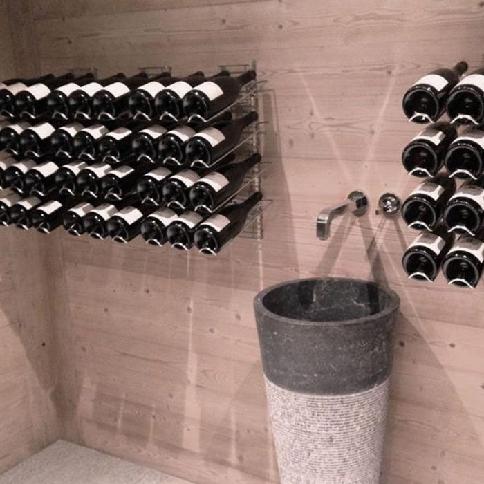 Wall-Wine rack VisioRack® made of metal, for vertical storage
