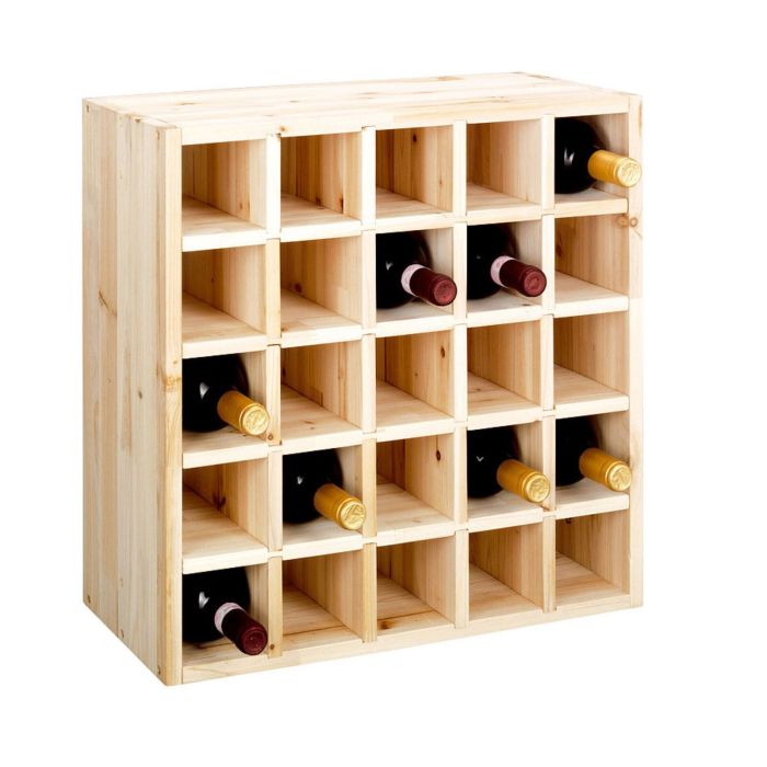 Wine rack system CUBE 52, natural wood, module grid