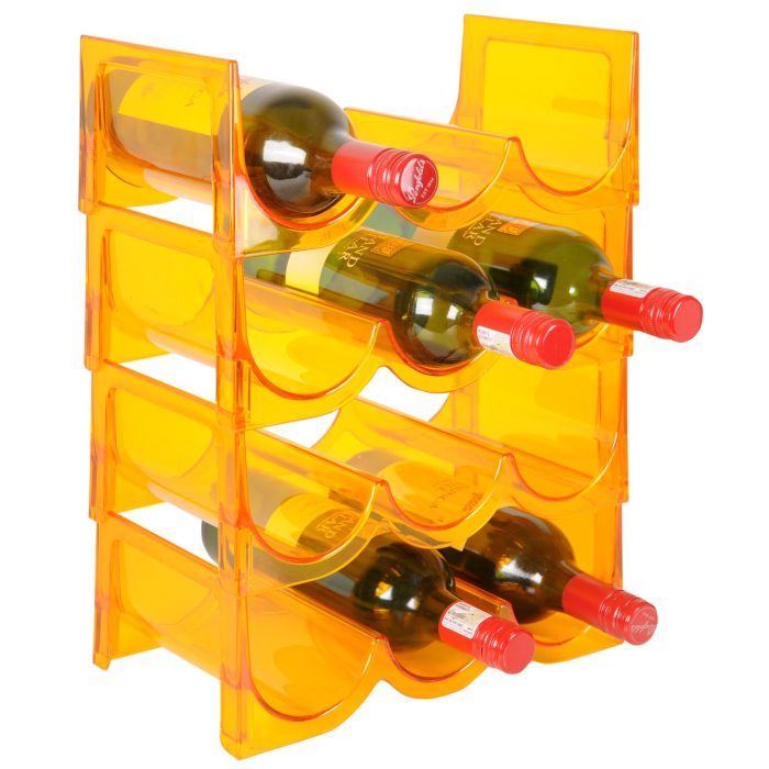 Acrylic wine rack FLASH, orange, 4 piece set