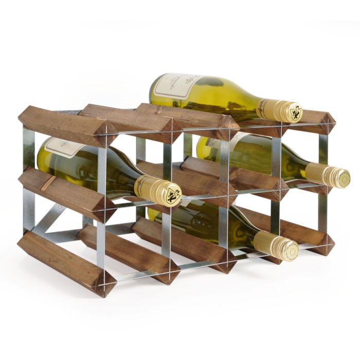 Modular wine rack system TREND 12 bottles, dark brown