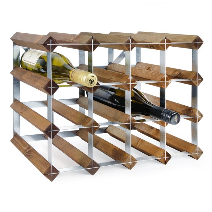Modular wine rack system TREND for 16 bottles, dark brown