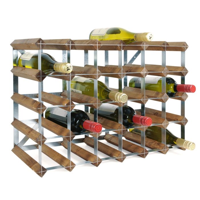 Modular wine rack system TREND for 30 bottles, dark brown
