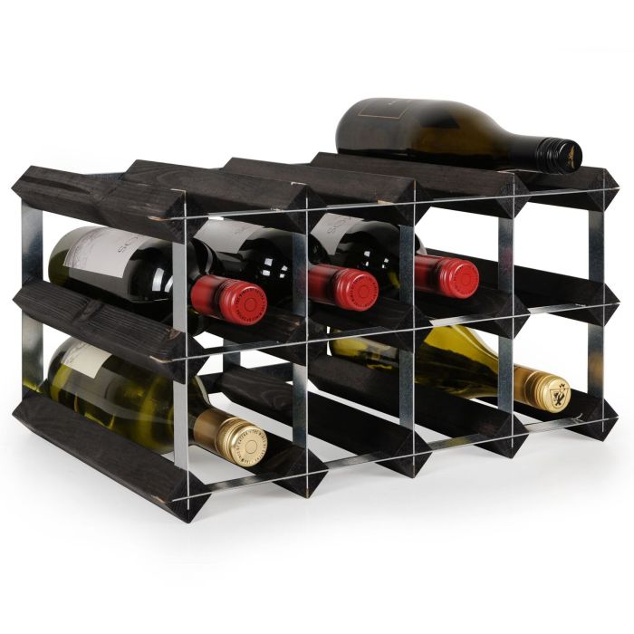 Modular wine rack system TREND , 12 bottles, black stain