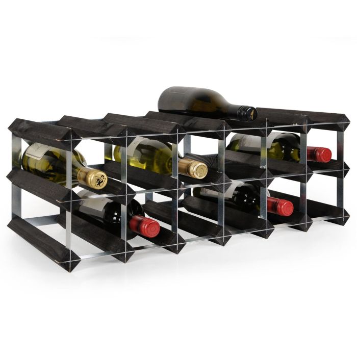 Modular wine rack system TREND 18 bottles, black stain
