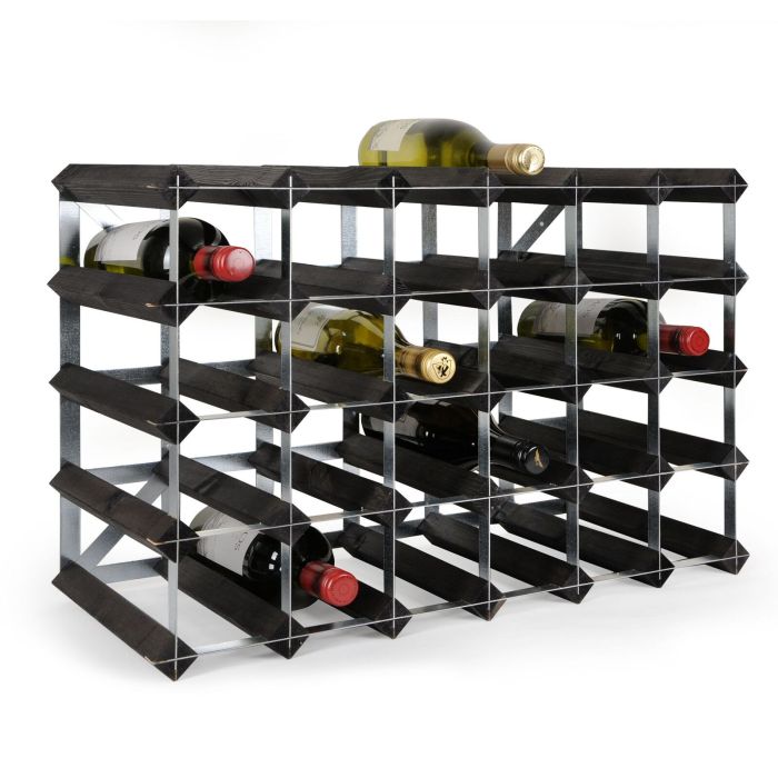 Modular wine rack system TREND 30 bottles, black stain