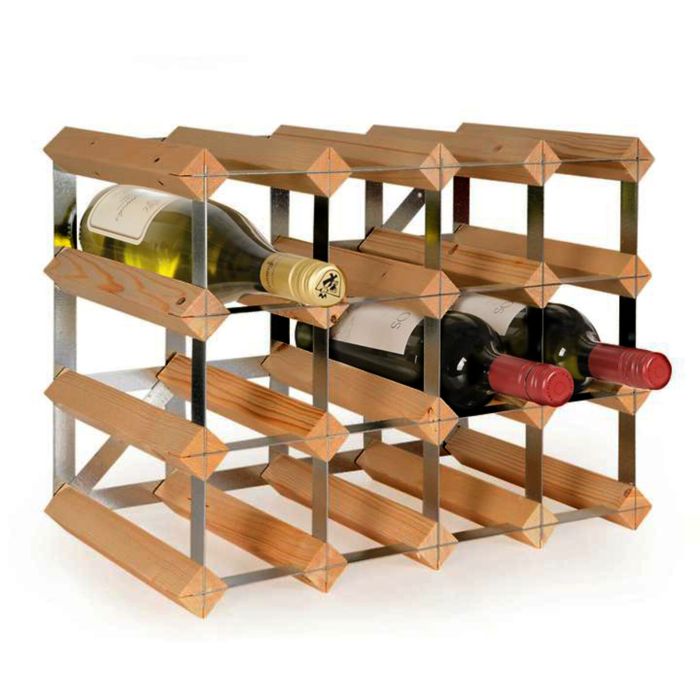 Modular wine rack system TREND 16 bottles, light brown stain