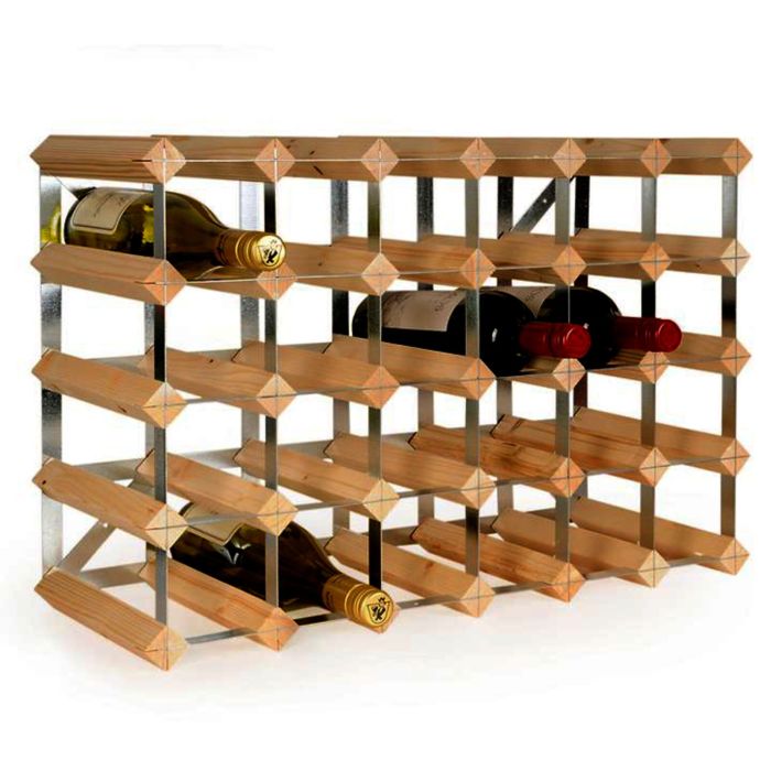 Modular wine rack system TREND 30 bottles, light brown stain
