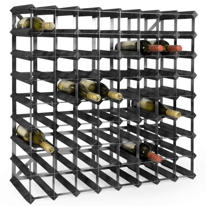 Modular wine rack system TREND black stained 72 Bottles