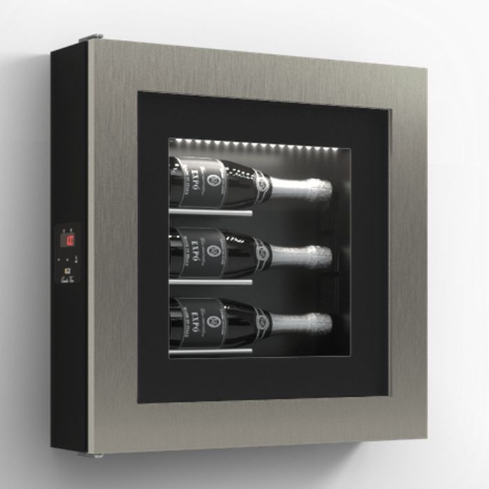 Climatised wall wine rack for 3 bottles, model 4