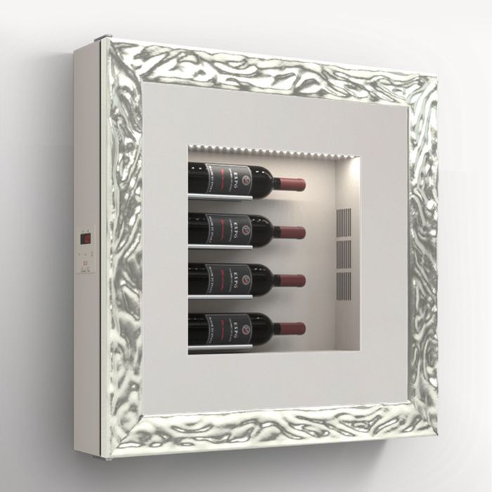 Climatised wall wine rack for 4 bottles, model 2