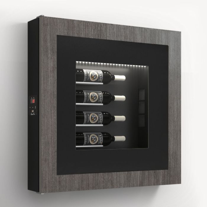 Climatised wall wine rack for 4 bottles, model 6