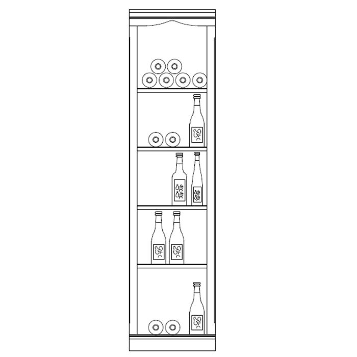 Wine rack system Piedmont, model 1, fir wood, white with light brown veneered alder edge