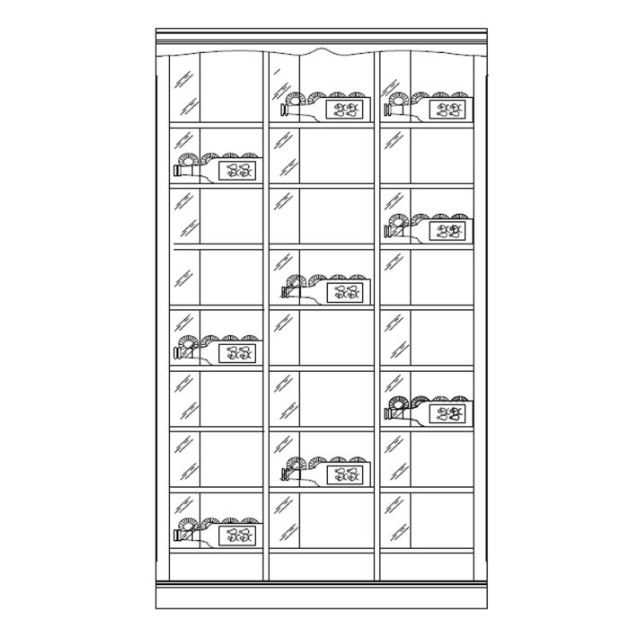 Wine rack system Piedmont, model 6, fir wood, white with light brown veneered alder edge