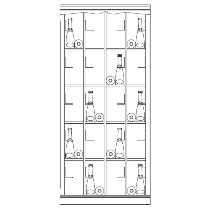 Wine rack system Piedmont, model 5, acrylic/fir wood, anthracite