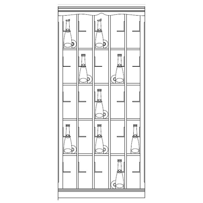 Wine rack system Piedmont, model 6, fir wood, anthracite