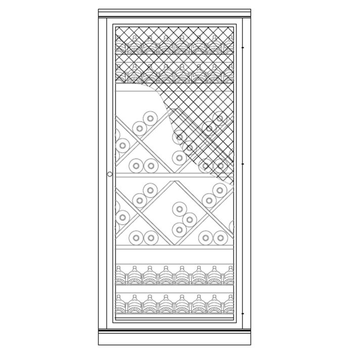 Wine rack system Barolo, fir wood, model 13, with mesh door, light brown