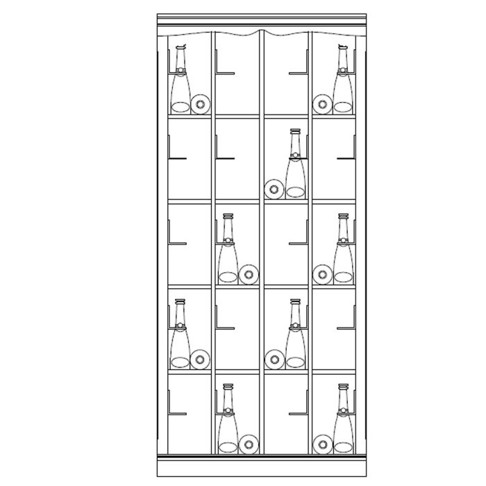 Wine rack system Piedmont, fir wood, model 6, walnut/ medium brown