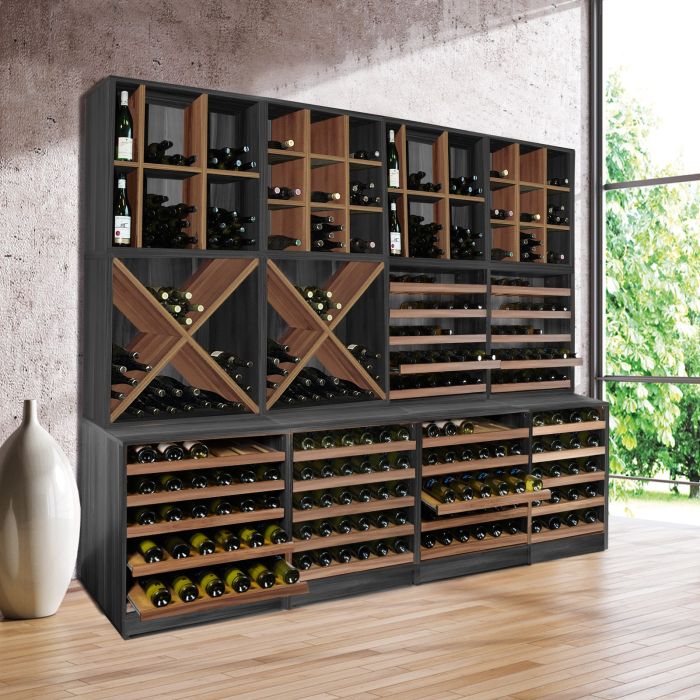 CAVEPRO wine rack system in ash/country oak decor