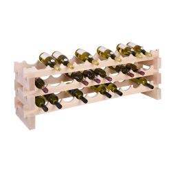 Wooden wine rack CASANOVA, 3 rows, 10 bottles each