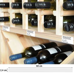 Wine rack label system, scanner rails H 2,4 x L 60 cm 6er-Set
