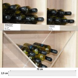 Wine rack label system, scanner rail H 3,9 x L 70 cm