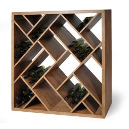 ZEUS wine rack, oak wood stained brown