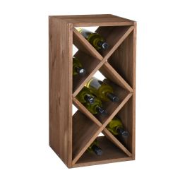 Wine rack with diamond shaped inserts, narrow, brown
